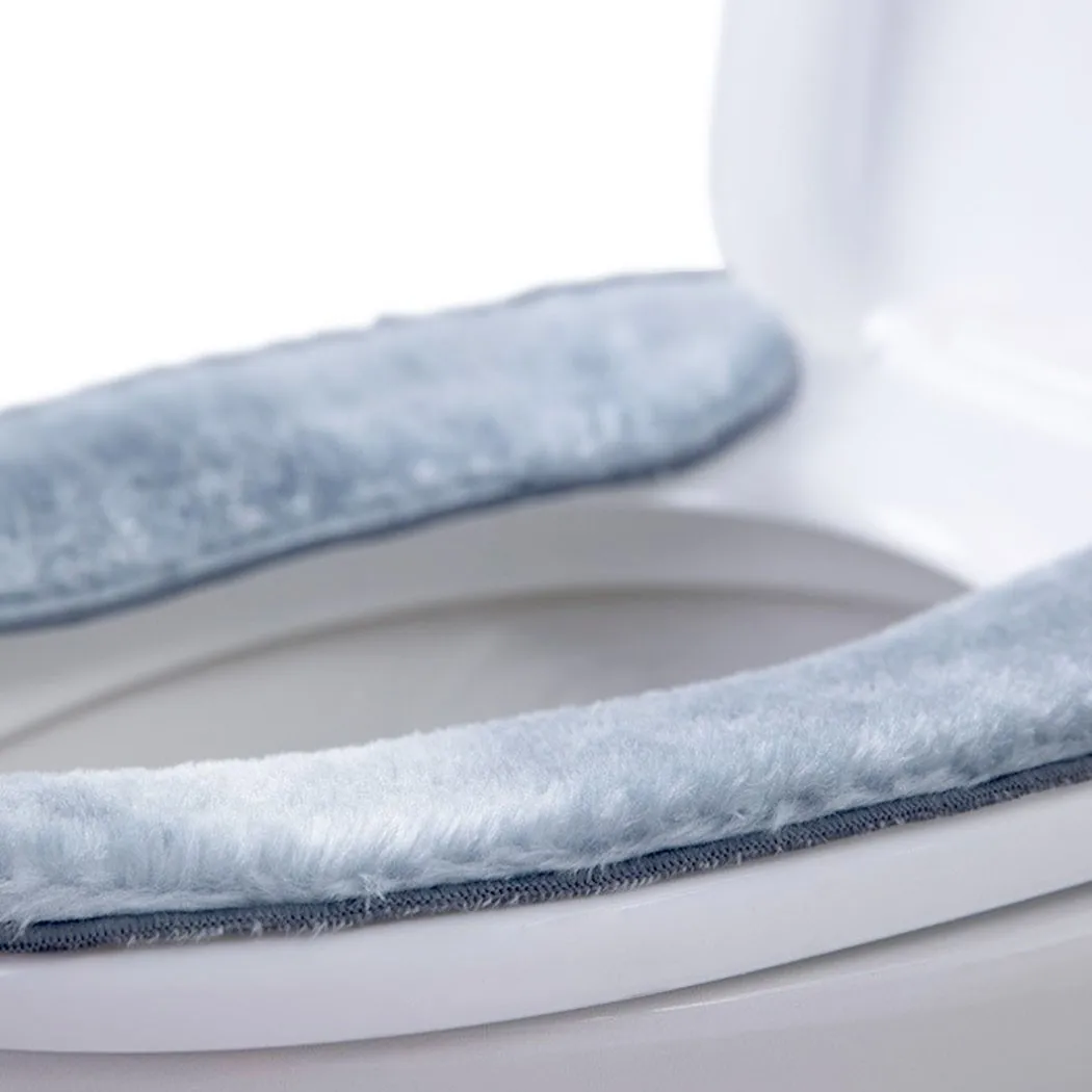 

Bathroom Toilet Seat Washable Soft Warmer Mat Cover Pad Cushion Cover Warm Warmer Cushion Cover Pads Knitting O-shape Closestool