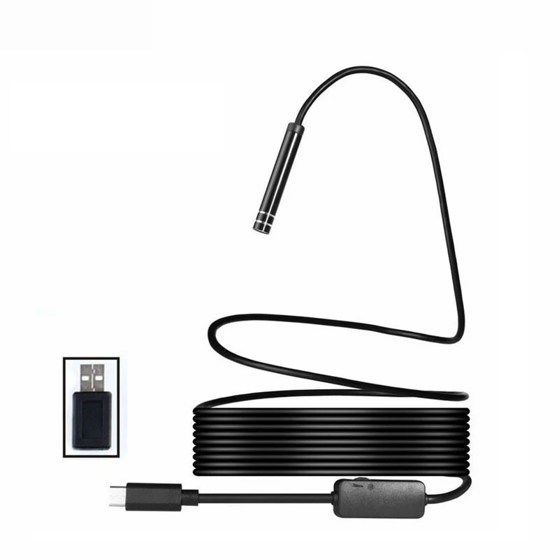 5,5 мм 1/1. 5 м usb type-C эндоскоп гибкая труба автомобиля 480P ремонт осмотр бороскоп камера для Android ПК ноутбук Macbook