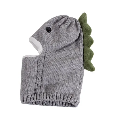 2020 autumn winter knitted hat for baby boy and girl knit dinosaur with scarf kids child children crochet | Детская одежда и обувь