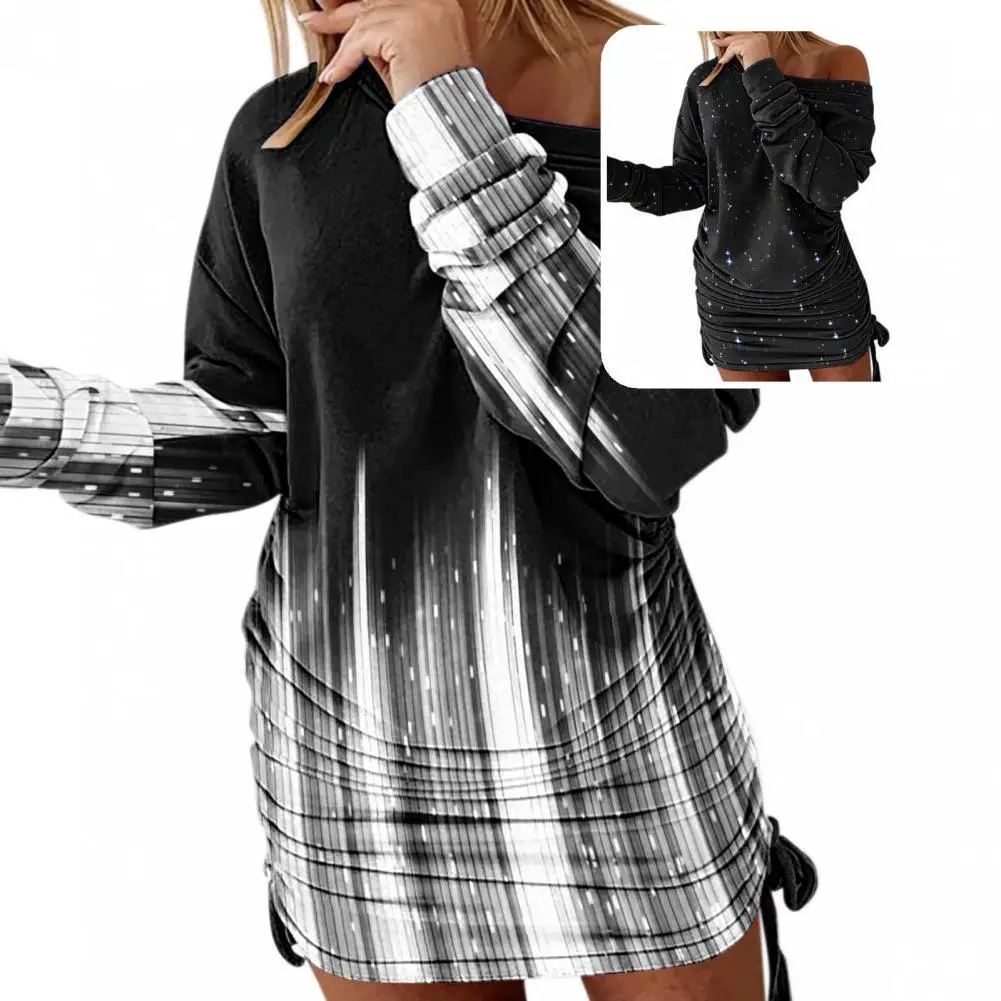 

Terrific Women Dress Long Sleeve Pullover Above Knee Lady Dress Dress Dress