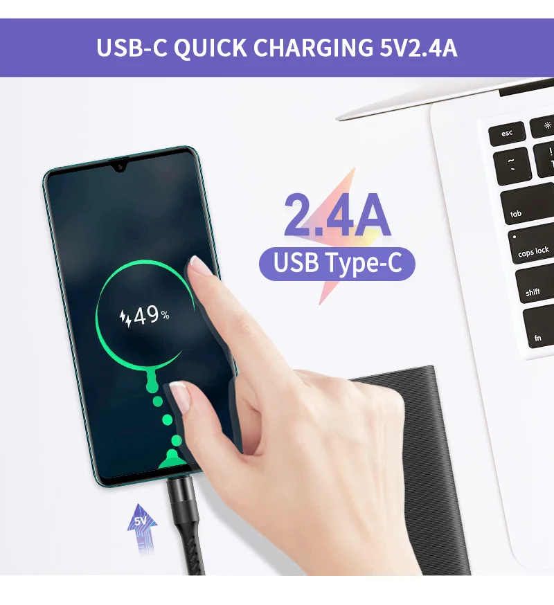 Кабель USB C кабель type C кабель для мобильного телефона Быстрая зарядка телефонный кабель для samsung S9 huawei P10 nintendo Oneplus 5 черный C245