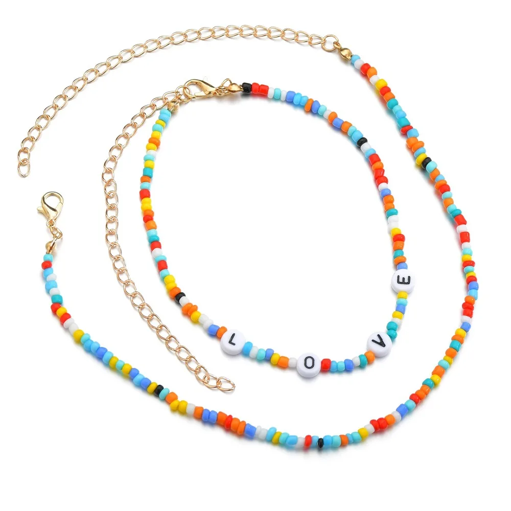 Женское Ожерелье-чокер с бусинами радужного цвета | Украшения и аксессуары