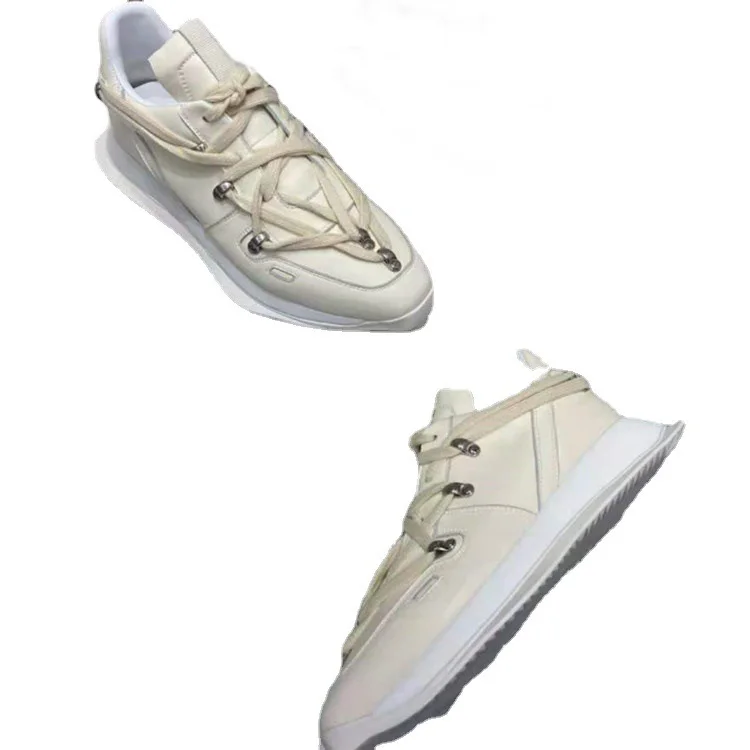 

Autumn Thick Sole bandage Casual Shoes Women genuine leather Flat solid Color Lace Up Sneakers Outdoor Walk Tennis Shoes 2021