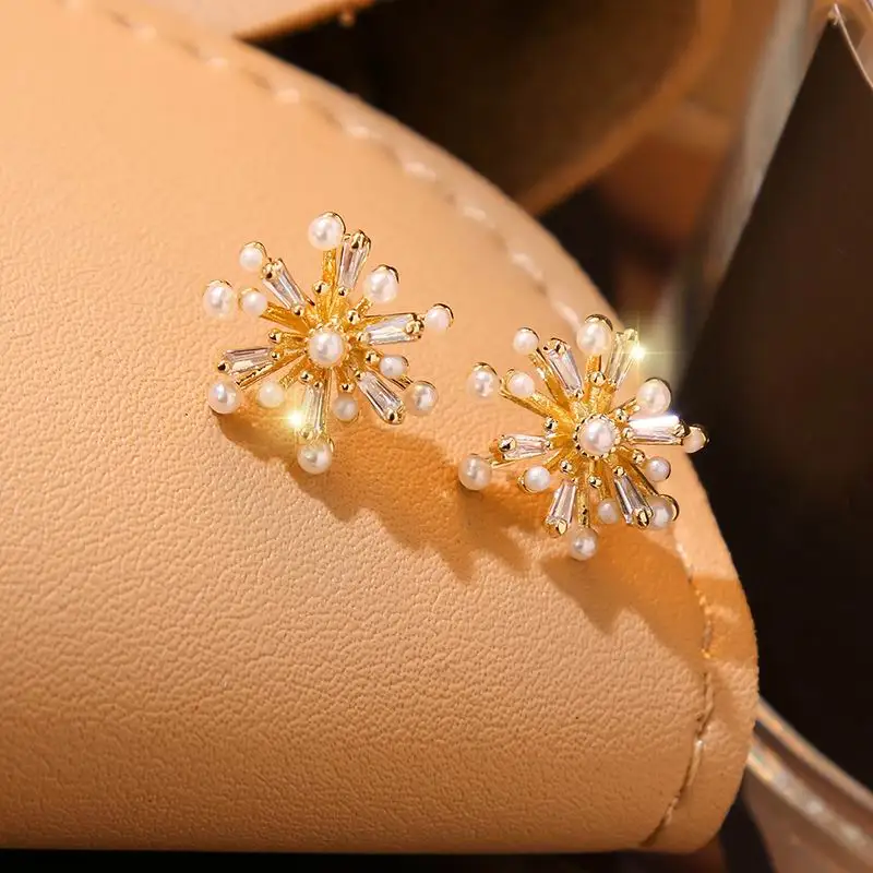 

Luxury Zircon Fireworks Stud Earrings For Women 2020 Delicate New Fashion Jewelry Earings