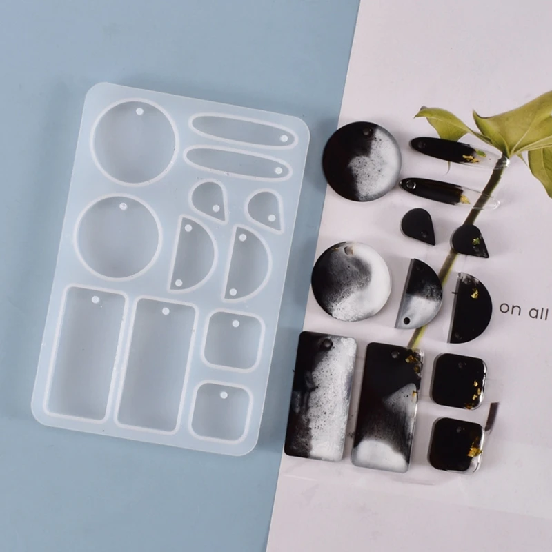 

Earrings Dangler Casting Silicone Mould DIY Crafts Jewelry Pendant Making Tools Crystal Epoxy Resin Mold T84A