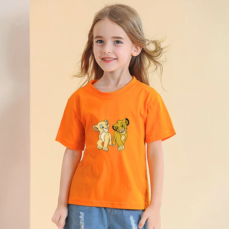 Футболка с героями мультфильмов Король Лев Новая летняя модная футболка для