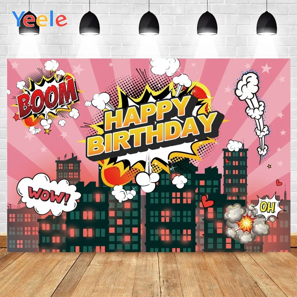 Yeele комиксы здания боке день рождения фотографические фоны фотография фон