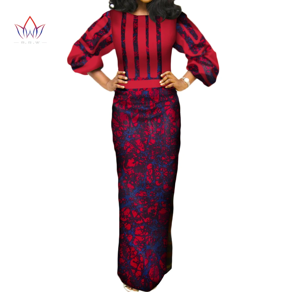 2021 летние африканские хлопковые платья BRW для женщин длинное платье с круглым