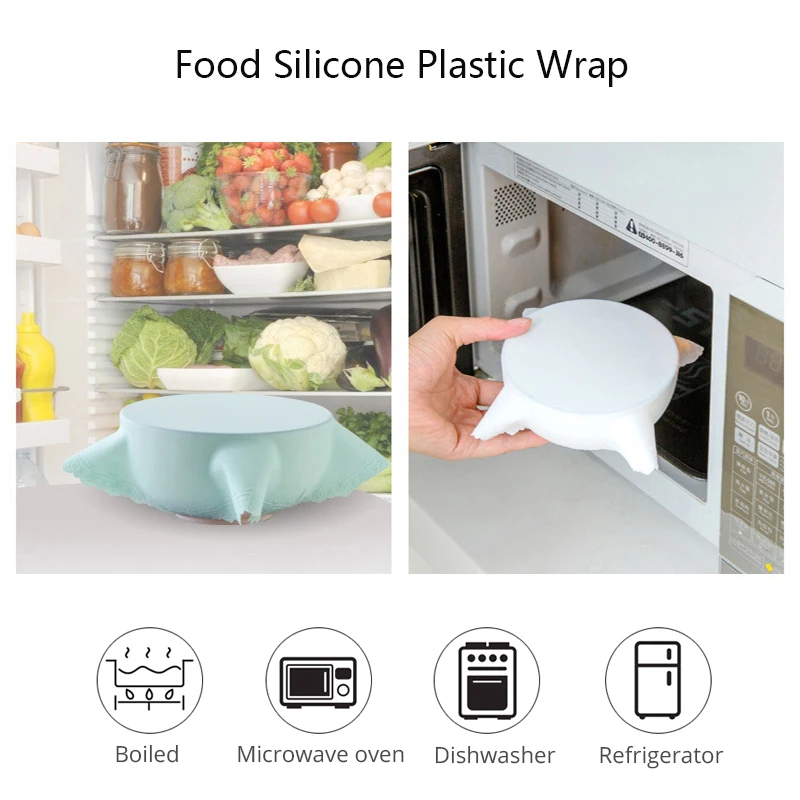 Еда Класс силиконовый Обёрточная бумага свежие Саран крышкой высокого стрейч