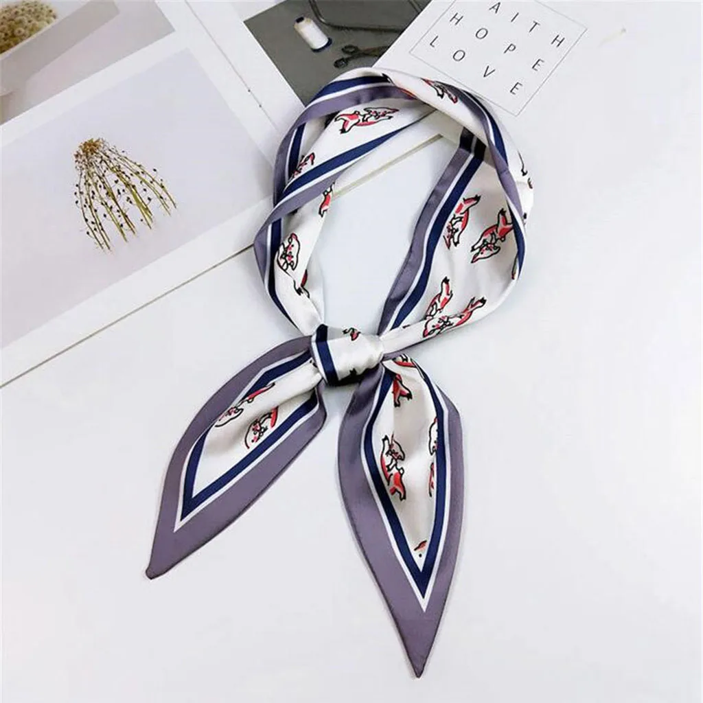 Модные шарфы с принтом Многофункциональный шелковый шарф женский галстук для