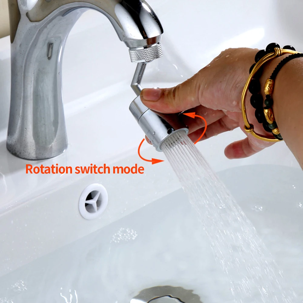 

Universal Splash Filter Faucet Rotate Water Outlet Bathroom Basin Lengthen Adapter 720Â° Rotatable Extender Kitchen Accessories