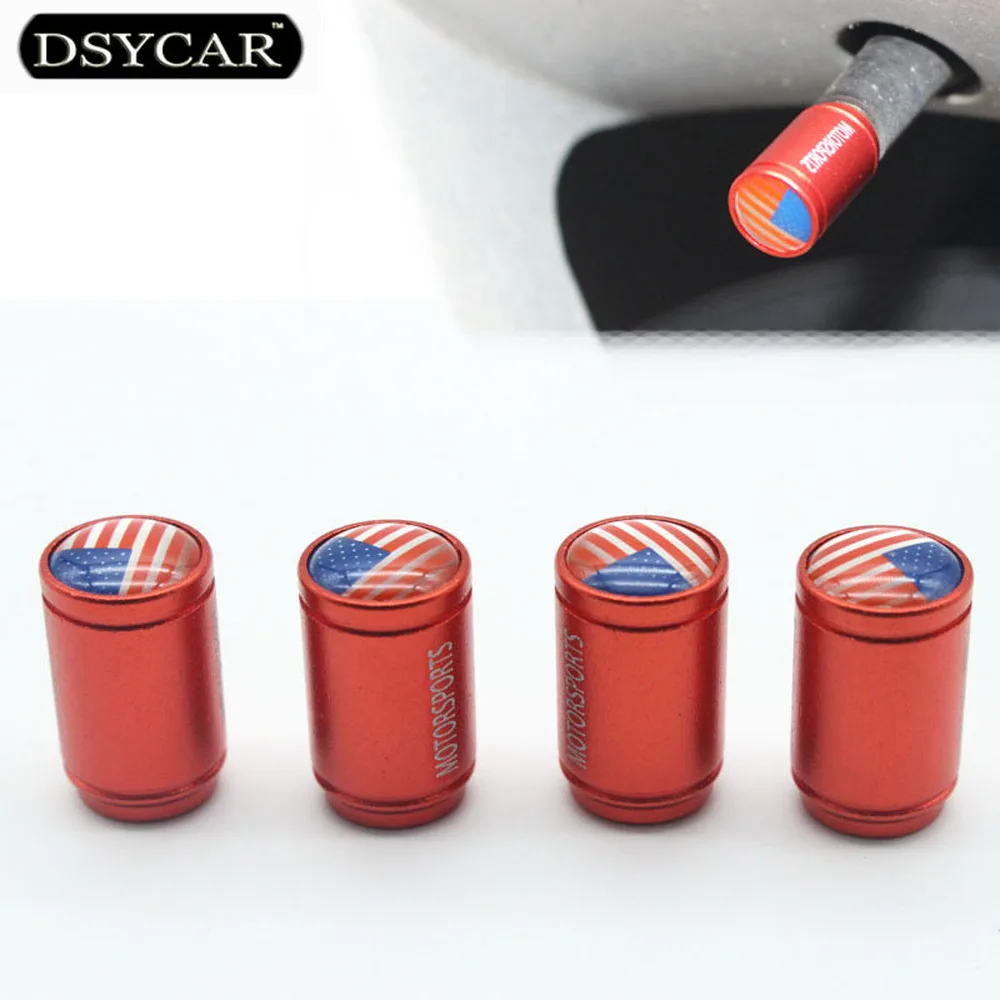 DSYCAR 4 шт./лот американский флаг США автомобильный велосипед мото колесо колпачок