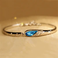 women boho jewelry geometric blue crystal creative bracelet