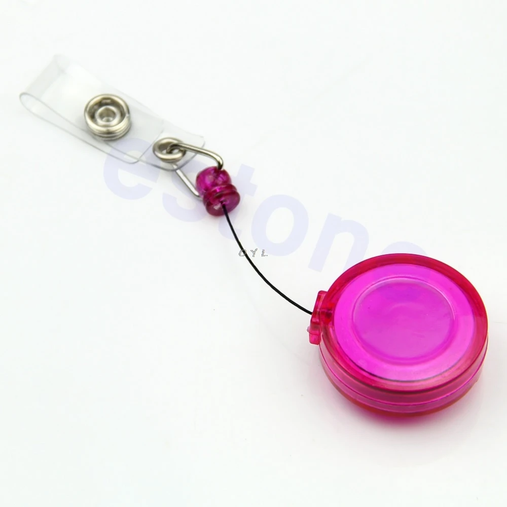 

1PC Retractable Ski Pass ID Card Badge Holder Key Chain Reels Keyring With Clip