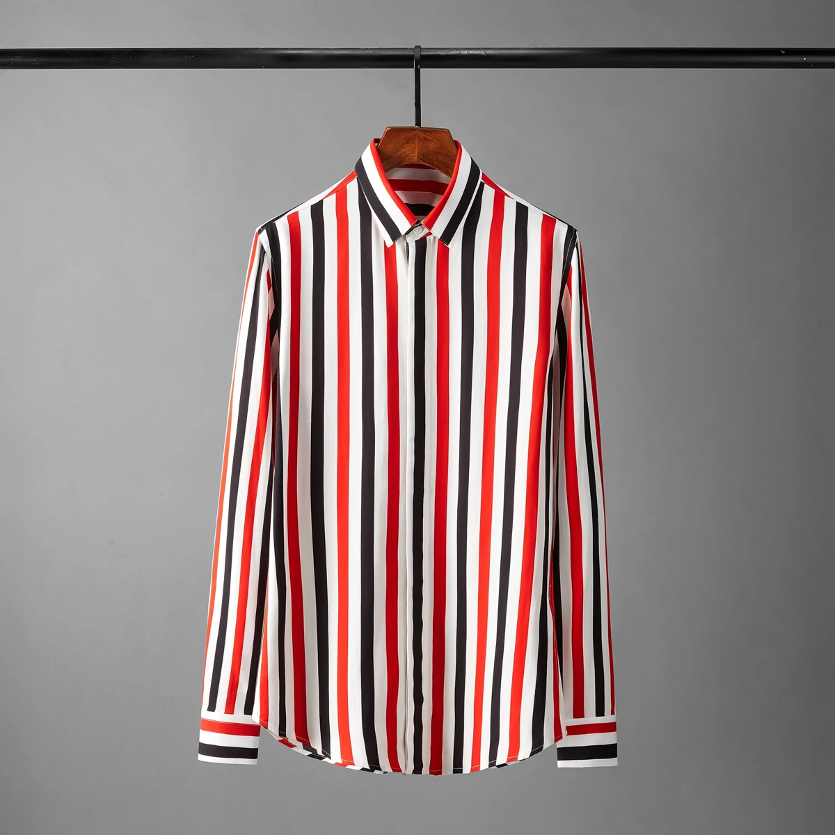 

New Tencel Mens Shirts High Quality Long Sleeve Casual Mens Dress Shirts Luxury Cotton Vertical Stripe Party Male Shirts