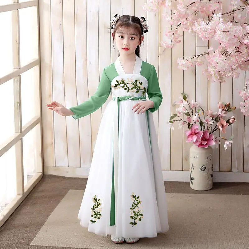 

Girls' Hanfu Super Fairy Student Fairy Skirt Children 2021 New Summer Ancient Costume Antique Skirt Little Girl Skirt