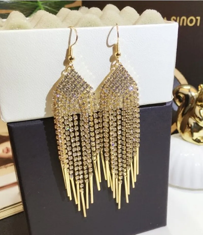 

earrings for women oorbellen hangers statement chain pendientes largos Sexy exaggeration tassel trendy geometric Euro-American