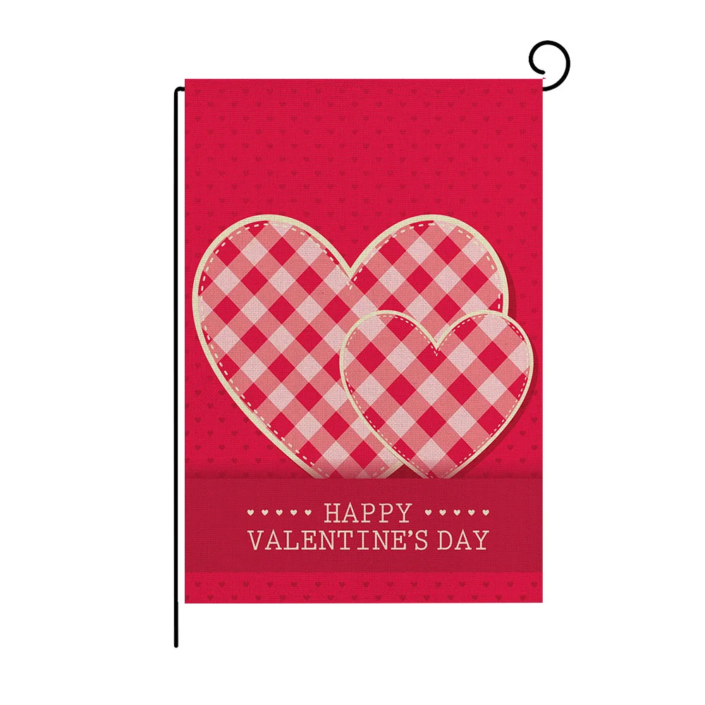 

30x45cm Garden Flag Lover Flags Banners I Love You Flag Linen Garden Flying Banner Happy Valentine's Day No flagpole