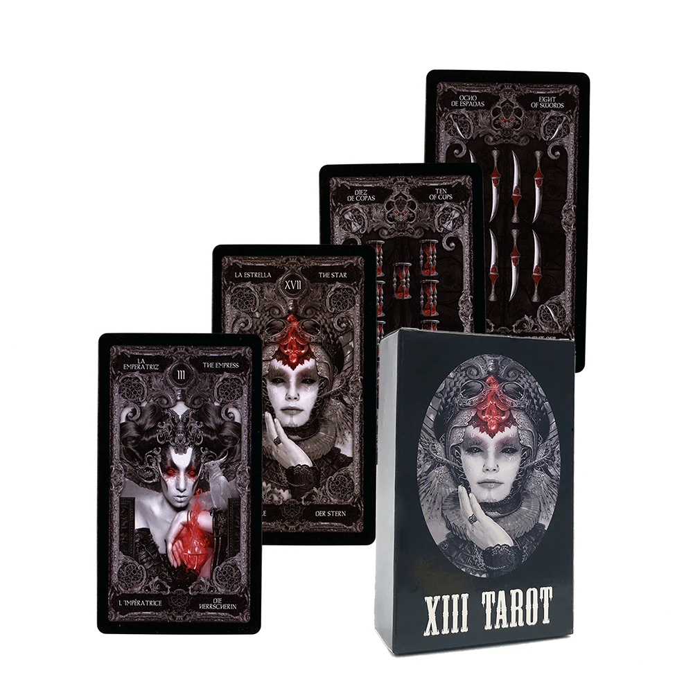 

Factory Made High Quality Hot Sell Divination ​XIII Dark Tarot Cards for Beginners PDF Guidebook Multilingua