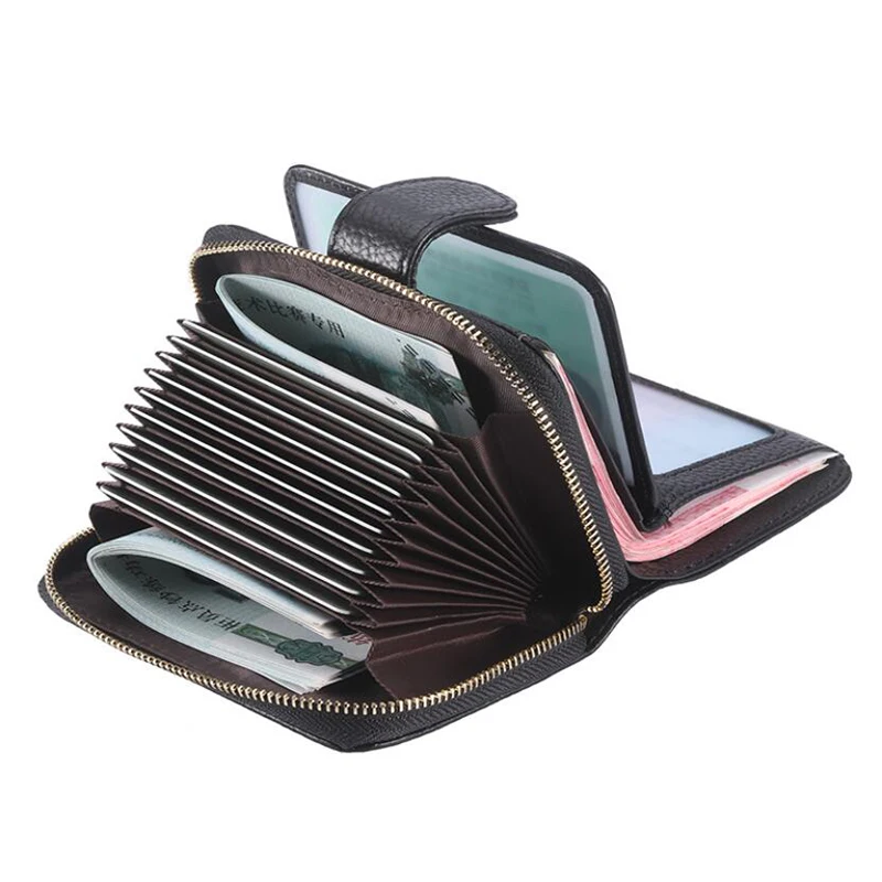 Кошелек унисекс из натуральной кожи с защитой от кражи и отделением для