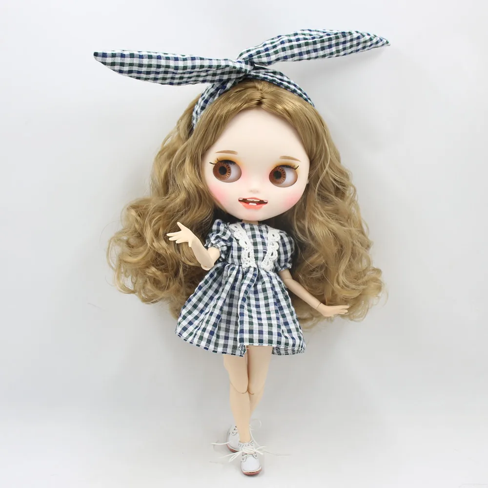 Ледяной DBS Blyth кукольные 1/6 bjd с улыбкой круглым носком вьющиеся волосы из белой