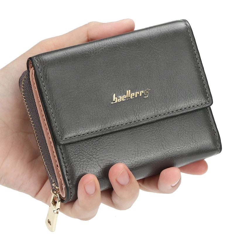 Брендовый маленький кошелек женский короткий Женский на молнии дизайнерский