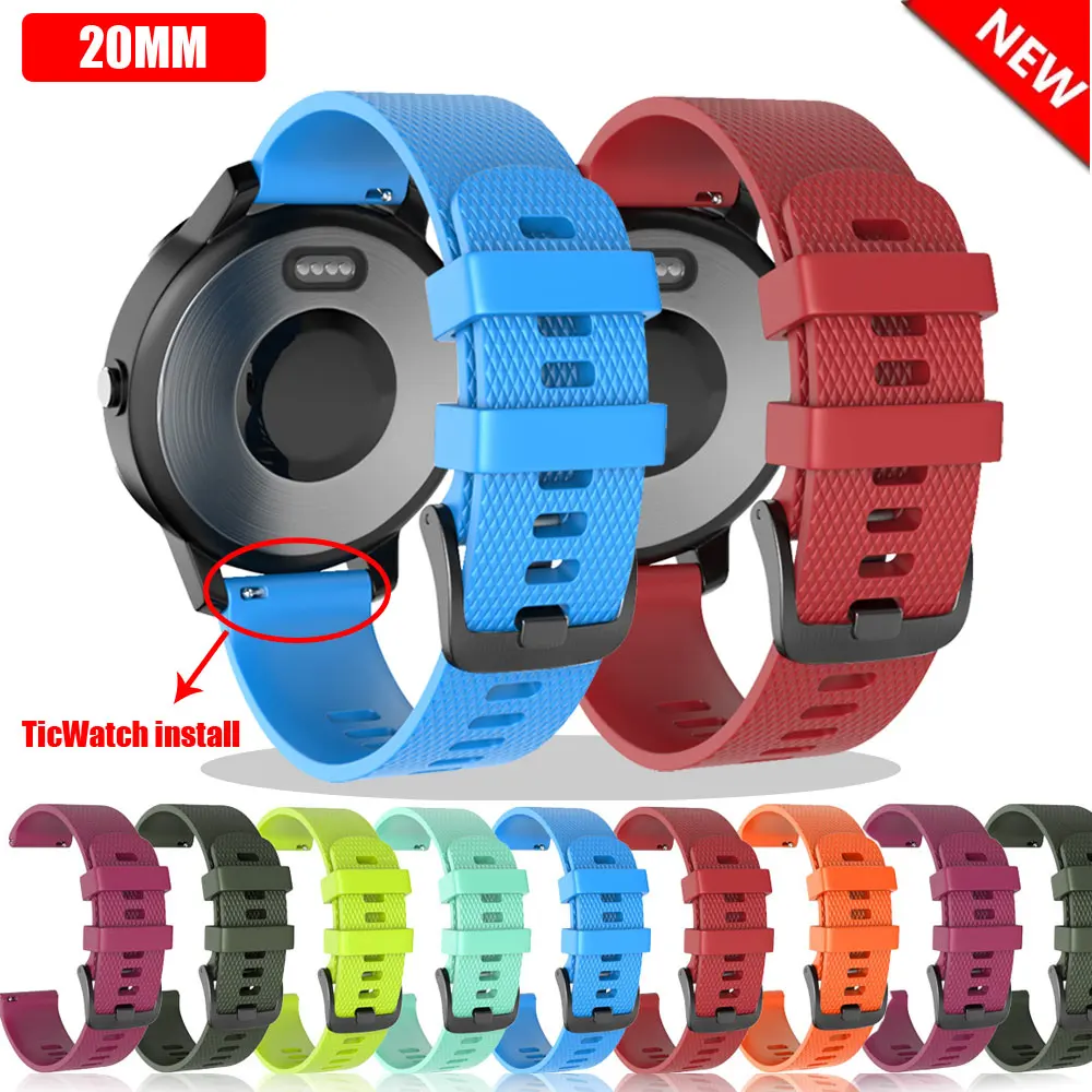 

Ремешок силиконовый для Samsung Galaxy Watch 42, спортивный браслет для Gear S2 Classic Active 2 40 44 Huawei GT 2 Amazfit GTR 42, 20 мм