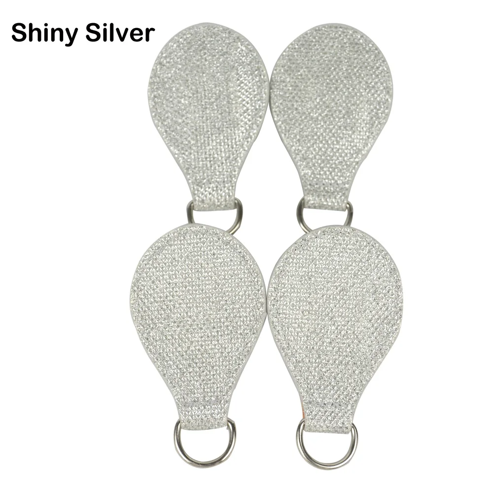 New 2 Pair 4 PCs Shiny silvery Leather Drop End for Obag Handle Attachment O Bag Obasket DIY | Багаж и сумки