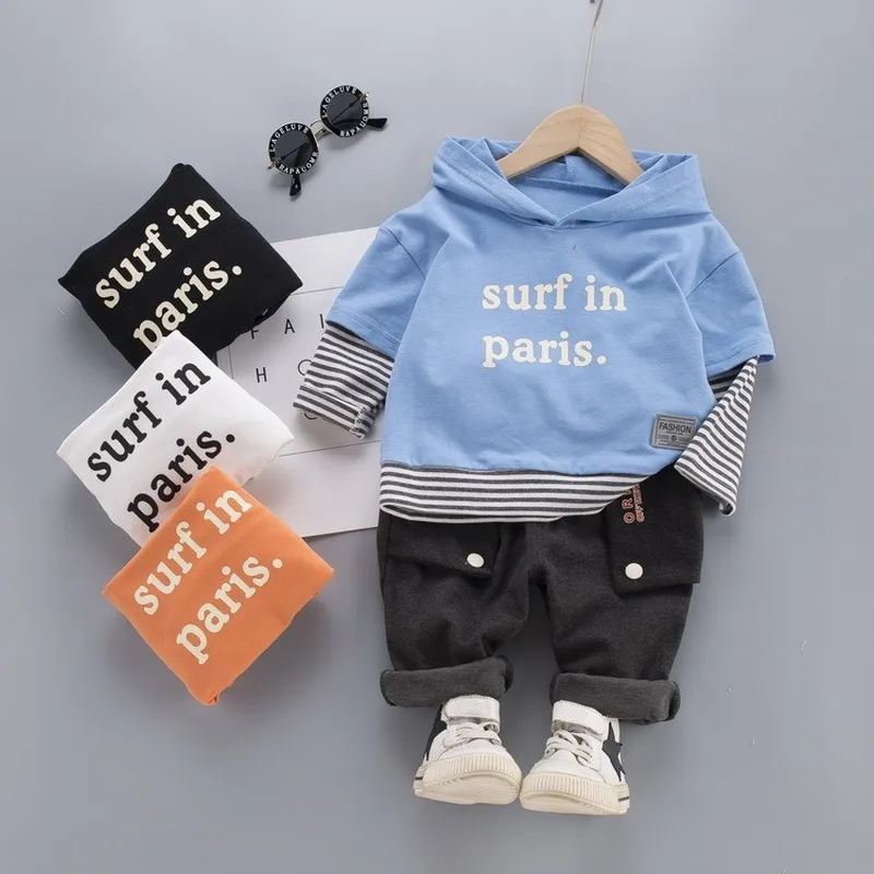 

Toddler Boy Clothes Children's Clothing Boy's Suit Long-Sleeved Children's Hooded Suit Boys Clothing Kids Clothes Boys