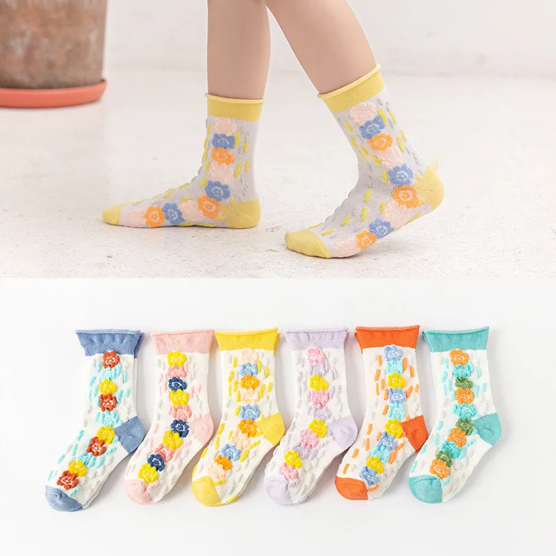 

3 пары/партия, детские летние клетчатые носки до колена