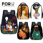 Черный рюкзак FORUDESIGNS с художественным принтом для мальчиков, детские школьные ранцы, рюкзак для малышей, сумка для детского сада, сумка для мальчиков и девочек
