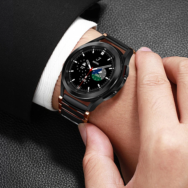 Керамический ремешок 20 мм для Samsung Galaxy Watch 4/ 4 Classic Band Active 2 44 40 браслет из