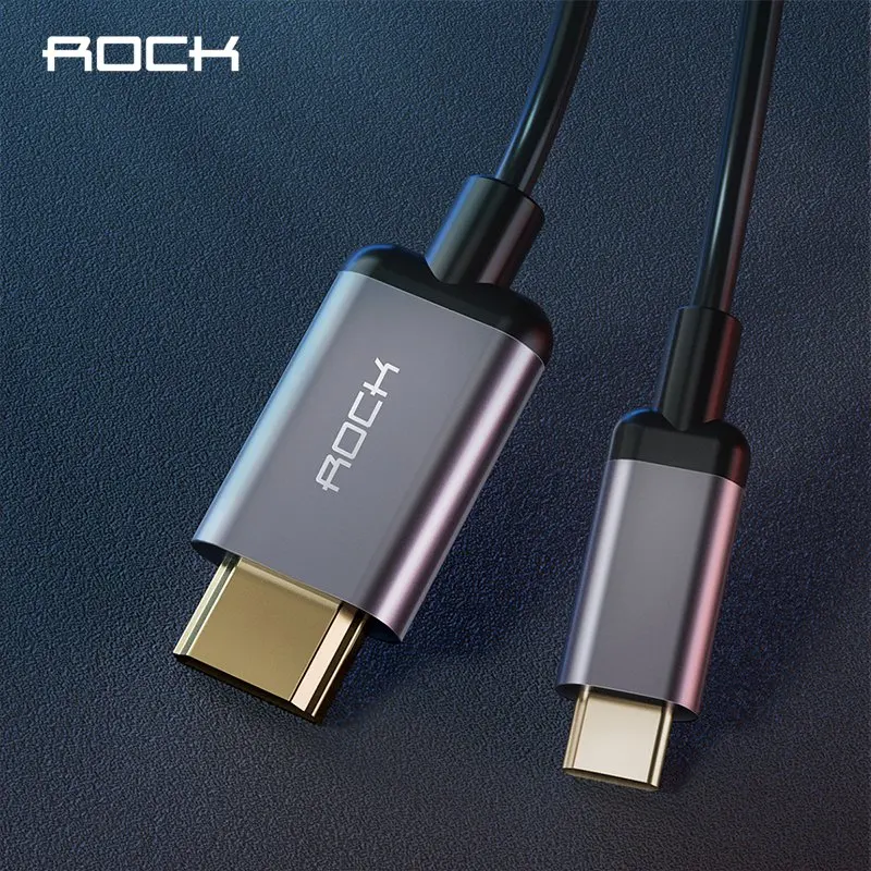 ROCK type C к HDMI 4K hdmi кабель адаптер для huawei P30 P20 Pro mate 20 Macbook iPad USB провода|Кабели