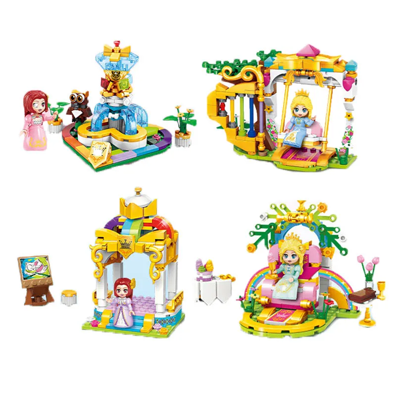 

Princess Leia Lake Heart Castle Xinya Princess Bedroom Princess Secret Garden Figures Building Block Kid Toys For Children Gift
