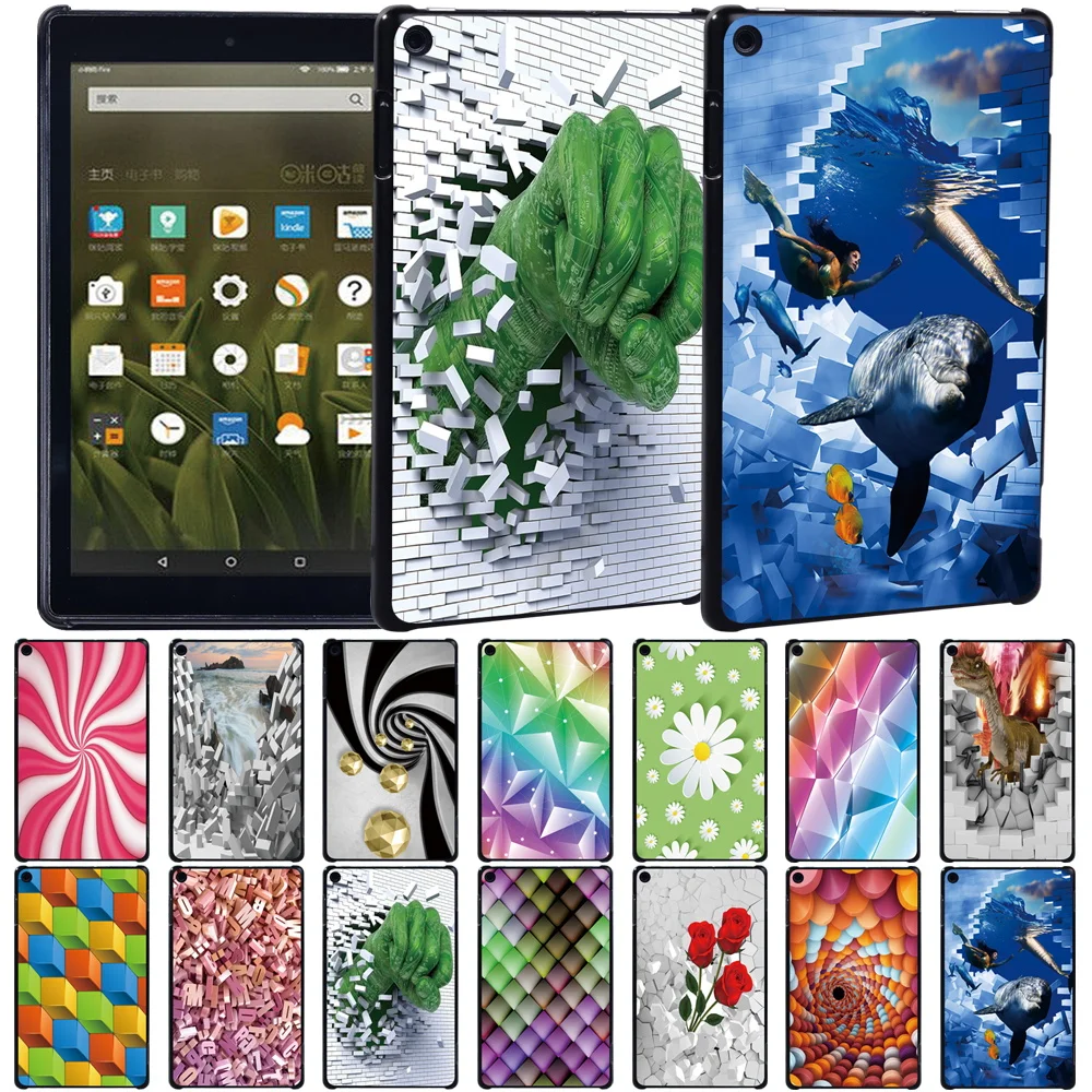 Для Amazon Fire 7 (5/7/9 поколения)/Fire HD 8 (6/7/8 10 поколения) тонкий чехол для планшета +