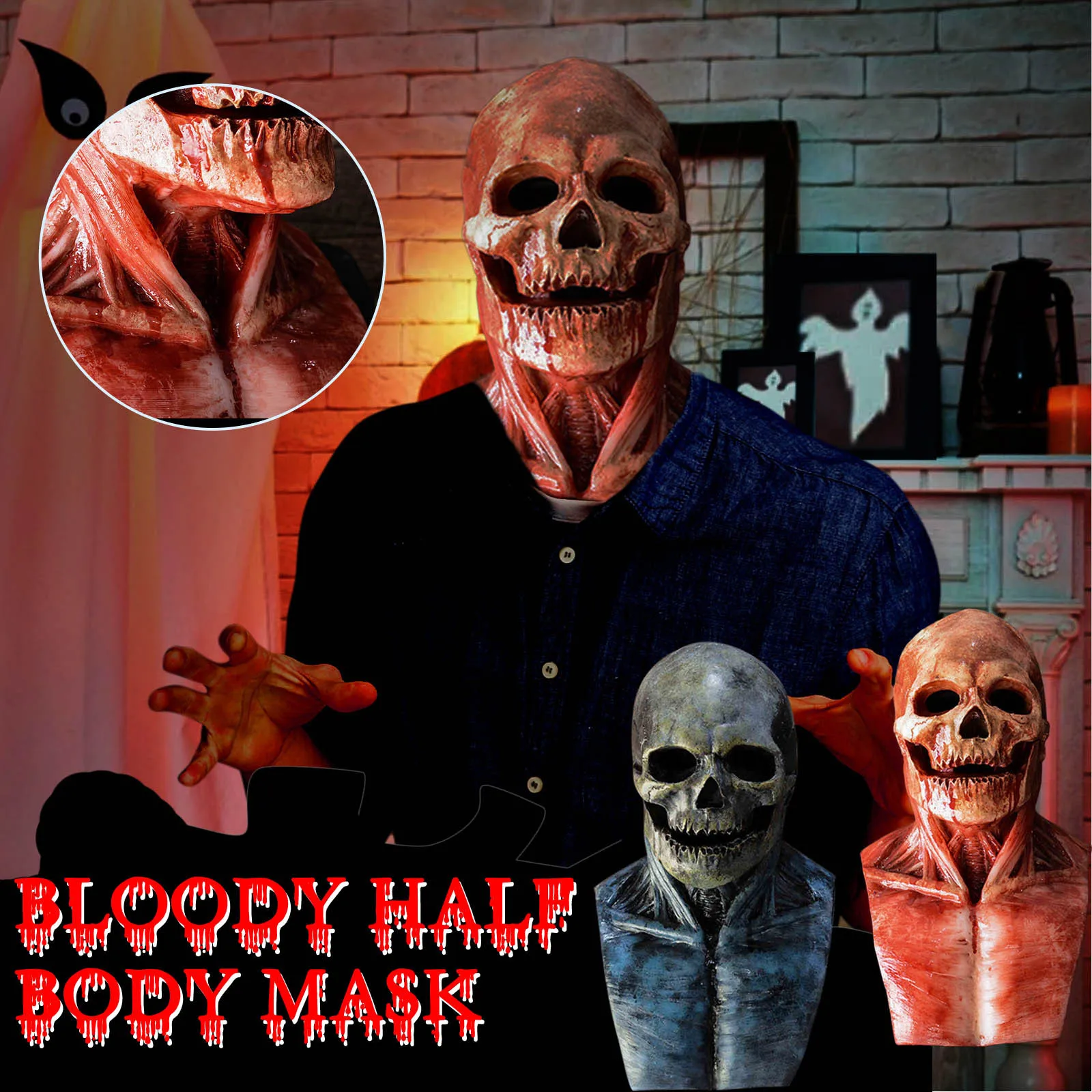 

Реалистичная маска-череп на Хэллоуин, шлем для косплея, страшная игрушка, украшение для маскарада, злые штампы, праздничные принадлежности ...