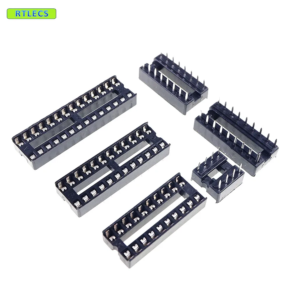 

100 pcs / Lot 0.100" 2.54mm IC socket Narrow 8 12 14 16 18 20 24 28 Position Row spacing 7.62mm DIP Through hole solder PCB