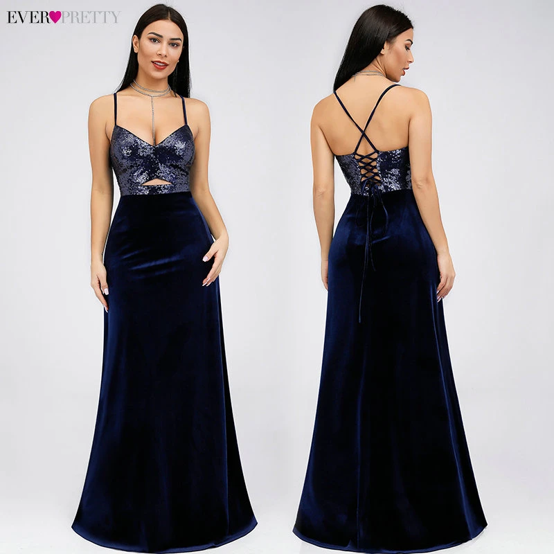 Длинные атласные платья Ever Pretty, красное вечернее платье с V-образным вырезом, пайетками, открытой спиной, для выпускного, EP07859, весна-лето