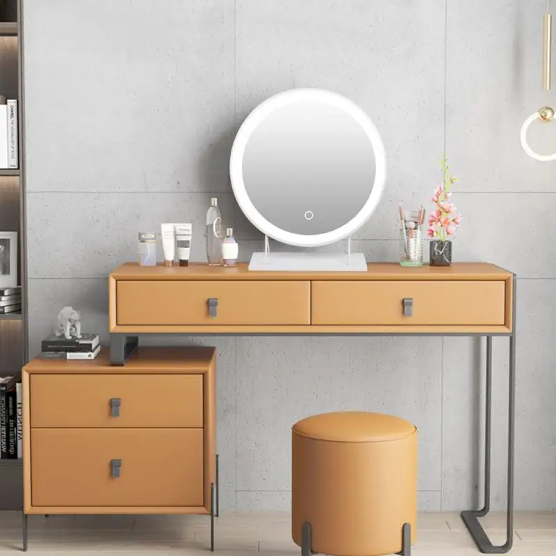 Зеркало для макияжа светодиодное зеркало белая рамка круглые зеркальные