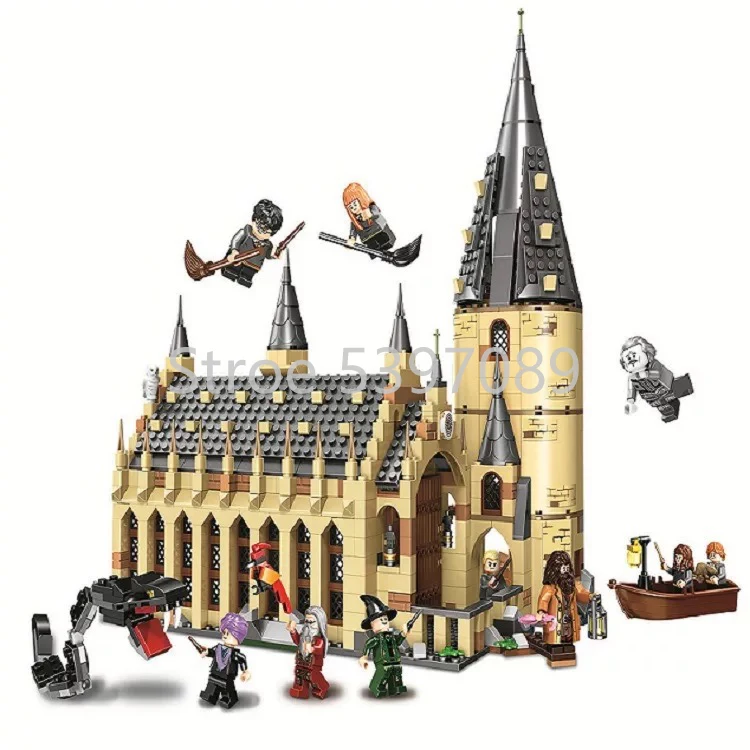 Строительные блоки в наличии модель 16052 Поттера Magic World Movie Hog warts Great Hall 878 шт.