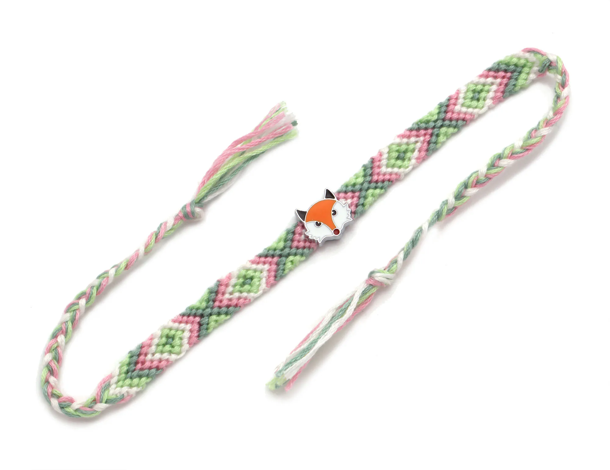 Женский и мужской плетеный браслет Boho милый в виде лисы из хлопка подарок для