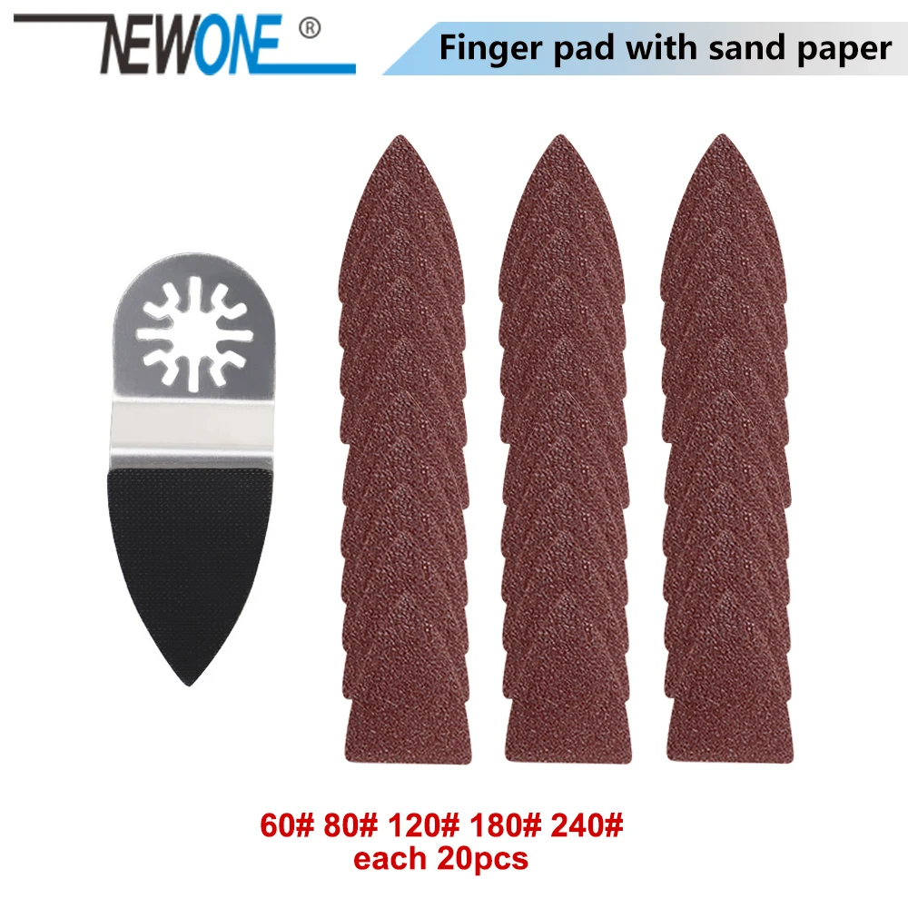 NEWONE oscillating tool Sand paper+ Finger/Triangle sanding pad for Fein Dremel power tool abrasive sandpaper hook & loop images - 2