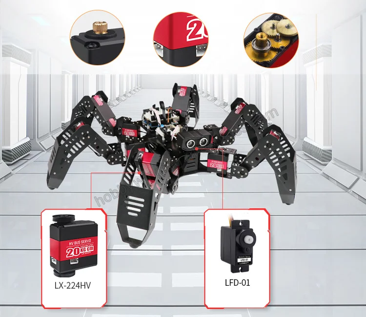 18 dof, алюминиевый Hexapod Spiderbot робот/Вторичный развивающий набор бионический паук Arduino программируемый Обучающий робот