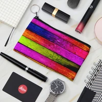 fashion women and men rainbow color coin purse lady girls wallet lipstick air cushion cosmetic brush with a zipper canvas bag