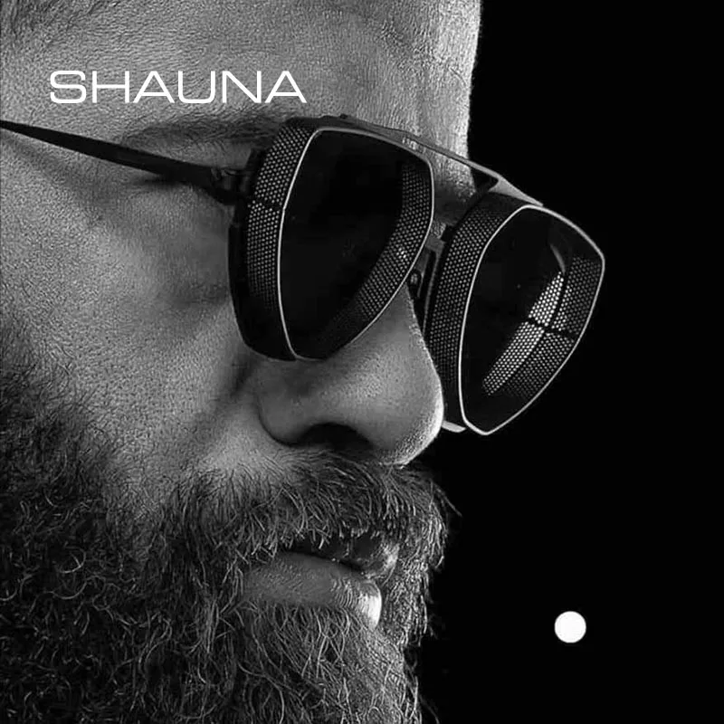 

Мужские и женские очки ретро SHAUNA, солнцезащитные очки в стиле стимпанк, UV400