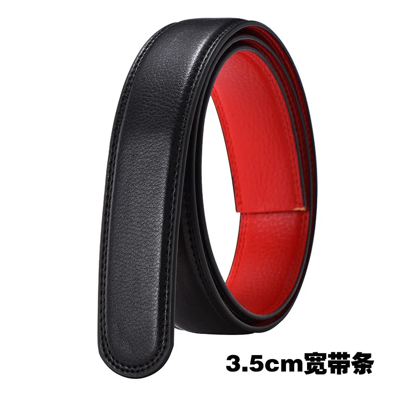 black red Ремень без пряжки ремни мужские s хорошее качество мужские черные кофейные белые красные пояса Автоматическая пряжка ремень для мужчин - Цвет: black red