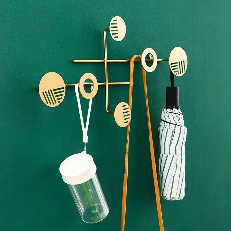 

Golden Fish Circle Metal Key Hook Nordic Furniture Decoration Wall Rack Creative Wrought Iron Fitting Room Wall Decoration Hook