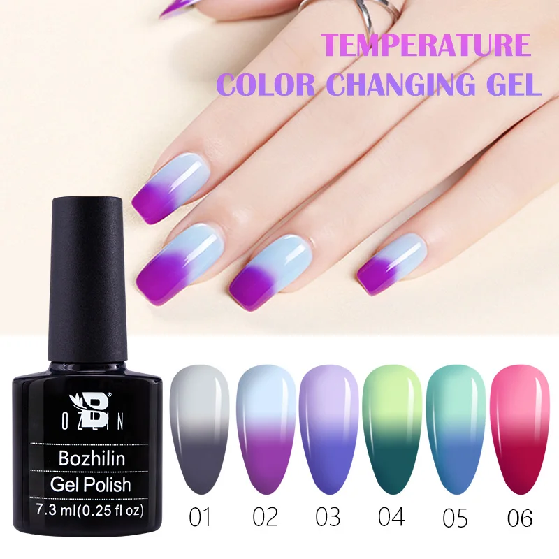 

Thermal Gel Nail Polish Temperature Color Changing Mood Nail Gel Soak Off LED UV Gel Varnish 7.3ML Semi-permanent Nail Lacquer
