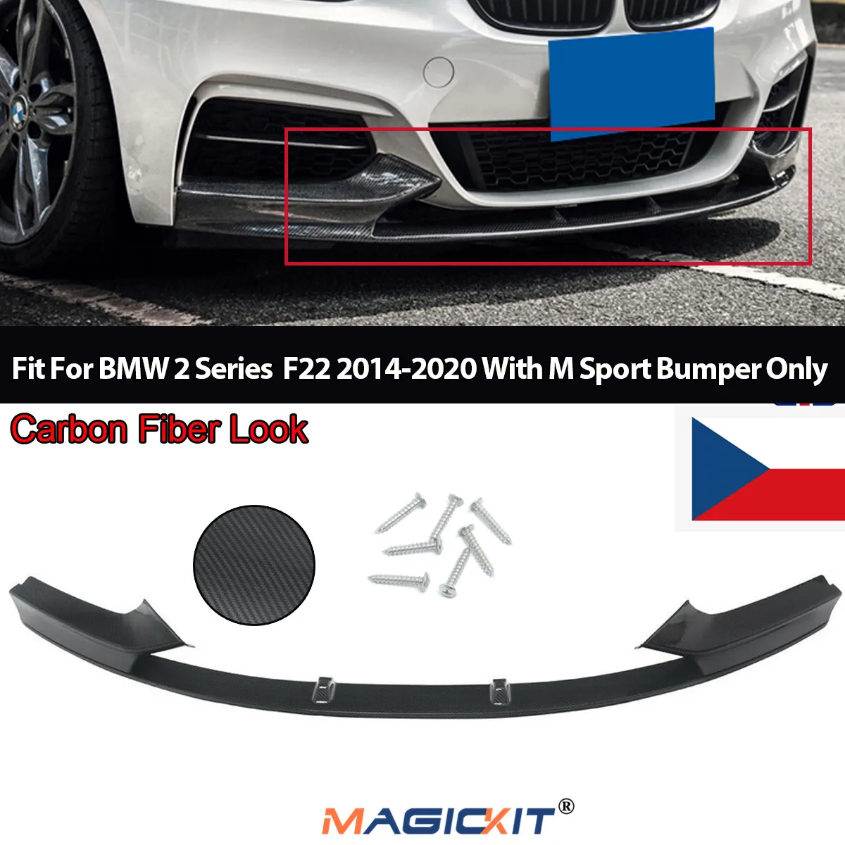 Спойлер переднего бампера MagicKit для BMW F22 228i M235i M Tech 13-18 | Автомобили и мотоциклы
