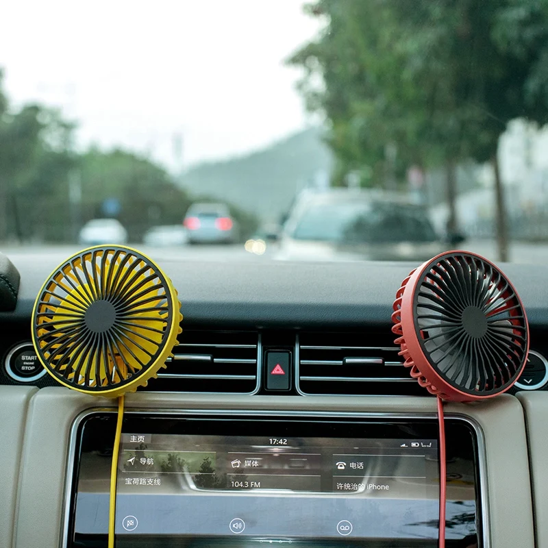 

Car Air Vent Clip Outlet Fan Cute Usb Mini Fans Electric Portable Hold Small Fans 360-Degree Rotation with Lights